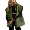 Generico Gilet Trapuntato con Zip da Donna, Piumino Senza Maniche con Collo Alto e Tasche Laterali. Capo di Transizione Autunno-Inverno, Caldo e Versatile, Casual ma Elegante. (Verde Militare,XXL)