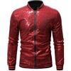 Generisch Giubbotto bomber da uomo con paillettes metallizzate, per danza latina, anni '70, 80, discoteca, stile retrò, con paillettes