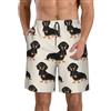 Hingor Costume da bagno da uomo con stampa di bassotto, fodera in rete ad asciugatura rapida, con tasche, pantaloncini da spiaggia hawaiani, taglie S-3XL