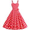 Bauzuoyo Rockabilly, abito da donna vintage anni '50, senza maniche, a pois, stile coctail, alla moda degli anni '60, con spalline sottili, tunica, per feste, balli, costumi di carnevale, M