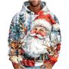 VPQILH Felpa Natale Uomo, novità Babbo Natale Snowman Natalizio 3D Stampato Felpa con Cappuccio da Uomo Felpe Natalizie con Tasche Frontali Hoodie Xmas Pullover Divertente Christmas Sweatshirt