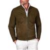 D'Arienzo Giacca Pelle Scamosciata Khaki Uomo Camoscio Primaverile Vera Pelle Made in Italy Marlon