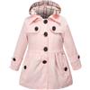 Acuryx Giacca Trench Elegante da Bambina Ragazza Cappotto a Vento Manica Lunga con Cappuccio Staccabile Rosa 5-6 Anni