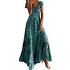 Generisch 2026 Elegante maxi abito per occasioni festive con linea casual bohémien femminile A, verde, M