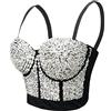 Woboren Intima da Donna con Reggiseno in Strass Lucido da Donna Tracolla Regolabile Push up Reggiseno