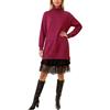 Generisch Mini abito da donna con bordo in pizzo, 2 pezzi, interno morbido, maglione a collo alto, elegante per il tempo libero, set oversize e caldo, per le mezze stagioni, comodo da due pezzi