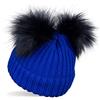 styleBREAKER Berretto Bimbi in Maglia con 2 PON PON e Interno in Pile | Berretto a coste con fodera termica isolante, 2-5 anni. Circonferenza 20 cm (estensibile 48-54 cm).
