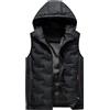 Peuignao Gilet Trapuntato Uomo Giubbotto Smanicato Uomo Invernale Giubbino Smanicato Uomo Gilet Imbottito Cappuccio Uomo Casual Taglie Forti Giacca senza Maniche Giacchetto Cappotto Smanicato Uomo Nero 6XL