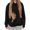 Generico Felpa Porta Gatto Cane con Tasca per Cotone Donna Peluche Cani Felpe Invernali Cappuccio E Gatti Marsupio in con Animali per E Pullover Casual Invernale Unisex Casa All'aperto