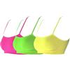 eMMe SQUARE 3 pz Reggiseno Spalla Stretta Microfibra, Bralette Donna, Brassiere Top Donna, Reggiseno Donna Elasticizzato Senza Cuciture; Made in Italy (IT, Testo, S, M, Regular, Regular, Colori Fluo)