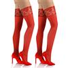 sesto senso 2 paia Calze Autoreggenti Opache Microfibra 40 den Coprenti Donna XS/S 34-36 Rosso
