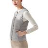 QCBH Gilet in piuma d'oca da donna interno moda tutto-fiammifero corto senza colletto leggero piumino d'anatra bianco piumino da donna piumino autunnale