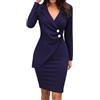 Fannyfuny Set da Donna con Gonna da Lavoro 2 Pezzi per Ufficio Tinta Unita Elegante con Scollo a V Tailleur Donna Gonne e Giacca Tuta Due Pezzi Blazer Formale per Ufficio Slim Fit Completo Tailleur
