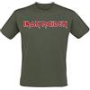 Iron Maiden Logo Uomo T-Shirt Cachi 100% Cotone Regular