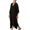 L-Peach Donne Ricamo Caftano Oversize Bohomian Kimono Biancheria da Notte Biniki Coperta Ups Sarong Pareo, A nero, Taglia unica
