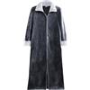 Generisch Pigiama da uomo in cotone flanella lunga da uomo, pigiama invernale in flanella, largo, spesso camicia da notte con chiusura lampo, pigiami da uomo caldi, grigio scuro, XL
