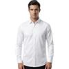 ZHAOCAI Camicia da uomo camicie da uomo a maniche lunghe senza stiratura vestibilità regular business tempo libero slim stretch button down camicie alla moda colletto alla coreana, bianco, S
