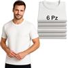 Generico Set Maglia Termica Liabel Uomo 100% Caldo Cotone Interlock - Intimo Invernale Morbido e Traspirante - Maglia a Manica Corta in Thermocotton Bianco o Nero - Confezione da 3 o 6 Pezzi (3XL, 6, Bianche)