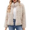SYDUZAX Giacca Donna Invernale Offerte Giacca Corta di Pelliccia Ecologica Elegante Giacca con Cappuccio con Cerniera Giubbotto Soffice in Peluche Donna Tinta Unita Maniche Lunghe Giacca Comoda Ispessita