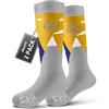 OutdoorMaster 2 Paia Lana Merino Calze da Sci per bambini, Calze Invernali da Snowboard Traspiranti per Ragazze/Ragazzi per Sport All'aria aperta con Sopra il Polpaccio Design/Polsini Antiscivolo