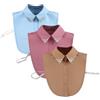 LoudSung - Set di 3 camicie da donna/ragazza con colletto staccabile, mezza camicia, finta camicia con colletto elegante a diamante in tinta unita, 16