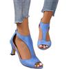 Sobzia Sandali Ortopedici Donna,Sandali Donna Estive con Tacco, Alluce Valgo con Tacchi Alti Comode Eleganti Scarpe Aperte Cerimonia Sandalo Matrimonio Pianta Larga Scarpa da Ballo Blu 37