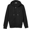 Coveri Felpa Uomo Aperta con Cappuccio Tasche Cerniera Zip Leggera Primaverile Garzata (L - Nero)