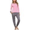 Irdcomps Pigiama Donna Invernale Cotone Pigiami da Donna Invernali Lungo Set Due Pezzi Pigiama da Notte Leggero Sleepwear Rosso XL