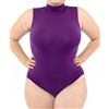 LEELA LAB Body Collo Alto Donna Taglie Forti, senza Maniche, Dolcevita in Morbida Microfibra, Realizzato con Tecnologia Seamless Senza Cuciture - Made in Italy (Violet, XXL)