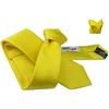Avantgarde Completo abbinato uomo cravatta e fazzoletto tinta unita prodotto italiano slim e normale tutti i colori (slim 6 cm, giallo)