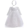 Leideur Abito Battesimo Bambina Abiti da Sposa Lunghi Bianchi Abiti da Sposa Formali per Neonati