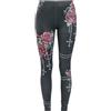 Rock Rebel by EMP Donna Leggings Neri con Rose e croci