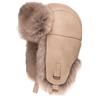Futrzane Cappello di Pelle con Paraorecchie - Berretto Uomo Aviatore Pelliccia (S, Sabbia - Beige Siberian)