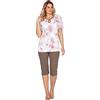 e.Femme® Pigiama da Donna a Maniche Corte Olivia 1109 Cotone, Ortensie Rosa, 42