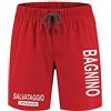 Bulabadoo Boxer Bagnino Salvataggio Lifeguard Uomo, Pantaloncini Rossi Mare Spiaggia, Costume Guardaspiaggia Balneare Quick Dry