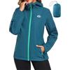 CMTOP Giacca Antipioggia Donna Impermeabile Donna, Leggero Packable Giacca a Vento, Traspirante Sportiva Raincoat con Cappuccio e Tasche per Trekking Campeggio Ciclismo Corsa