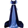 KHIRVWL 2024 Abito da Donna Elegante Medievale con Maniche a Campana Abito Lungo in Stile Rinascimentale retrò Costume da Principessa Carnevale di Halloween A-Line con Guanti