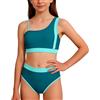 Happy Cherry - Set bikini da bambina, 2 pezzi, costume da bagno estivo per ragazze adolescenti, stile sportivo, tankini con slip superiore, costume da bagno per spiaggia, surf, vacanze - 9-16 anni