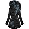Generisch Cappotto invernale da donna, lungo, invernale, con calda imbottitura, parka invernale, giacca parka invernale, giacca parka alla moda, giacca buffer, cerniera classica, trapuntata, giacca