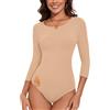 WOWENY Body termico, da donna, foderato, a maniche lunghe, in micro pile, termico, girocollo, basic, a maniche lunghe, caldo e confortevole