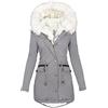 Generico Giacca Invernale da Donna Oversize in Peluche Cappotto Donnas Lungo Caldo Pile Piumino Trapuntato Con Pelliccia Calda Fodera in Orsacchiotto Maniche Lunghe Taglie Forti Moda Parka Antivento Cappotto