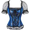 WLFFW Corsetto con Le Maniche Corpetto Bustino Donna Elegante 3XL LightBlu