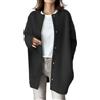 IQYU Cardigan in lana da donna: trench da donna, lungo, elegante cappotto di lana con bottoni, giacca a maniche lunghe, giacca invernale in lana cashmere, giacca invernale cardigan da donna