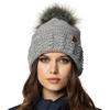 Vivisence Elegante Cappello da Donna con Pom-PON Realizzato in Filato Morbido E Caldo con Fodera in Pile Antistatico Perfetta vestibilità Ideale per l'inverno, Grigio Chiaro,Taglia Unica