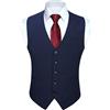 HISDERN Gilet Da Abito Da Uomo Formale Matrimonio Tinta Unita Classico Elegante Senza Maniche Casual Cerimonia Cotone Panciotto XS-4XL