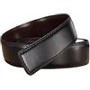 HIKOO DAILY Cintura a due strati della pelle bovina del cuoio genuino degli uomini della cinghia a due lati disponibile senza fibbia Pin Buckle Belt For Men, 3,5 cm., 115 cm