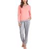 Irdcomps Pigiama Donna Cotone Invernale Pigiami Due Pezzi da Donna Inverno Lungo Set Pigiama da Notte Leggero Sleepwear e Négligé Arancia1 L