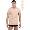 SKIPPER Confezione da 3 T-Shirt Uomo Stretch Girocollo - Magliette Intime Slim Fit in Cotone Elasticizzato, Traspiranti e Confortevoli, Bianco Nero Beige e Mix, S-3XL