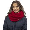 Vivisence Invernale Scaldacollo Classico da Donna in Filato Caldo Design con Toppa in Ecopelle Perfetto per Le Giornate Invernali E Le attività All'aperto