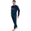 Australian Pigiama Lungo Uomo in Caldo Cotone in Vari Modelli E Taglie dalla M alla 2XL, Pigiama Maschile (IT, Testo, XXL, Regular, Regular, AI744-Blu)
